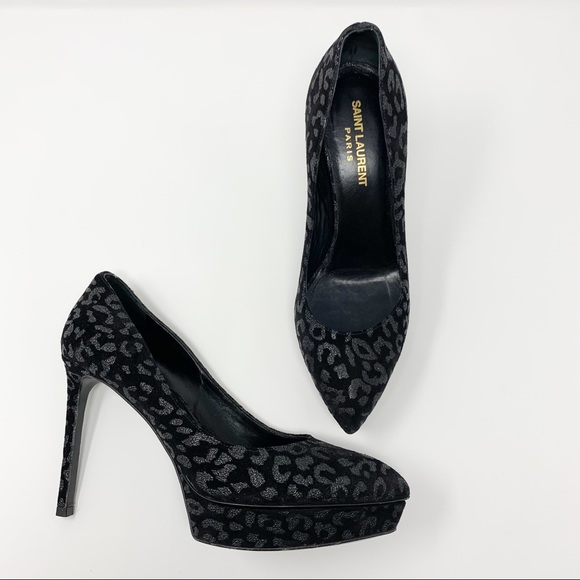 Yves Saint Laurent Shoes - YSL Saint Laurent Paris Black Leopard Pumps